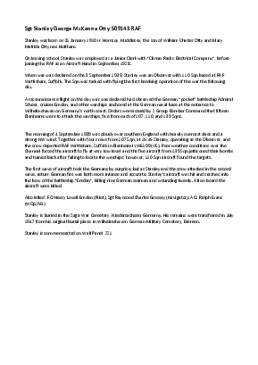 A preview of a PDF biography for Otty, Stanley George McKenna